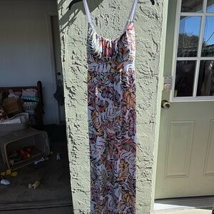 Allison Brittney Multicolor Leaf Print Dress